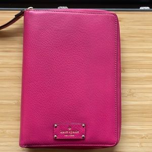 RARE Kate Spade Wellesley Sweetheart Pink Leather Zip Around Agenda Planner